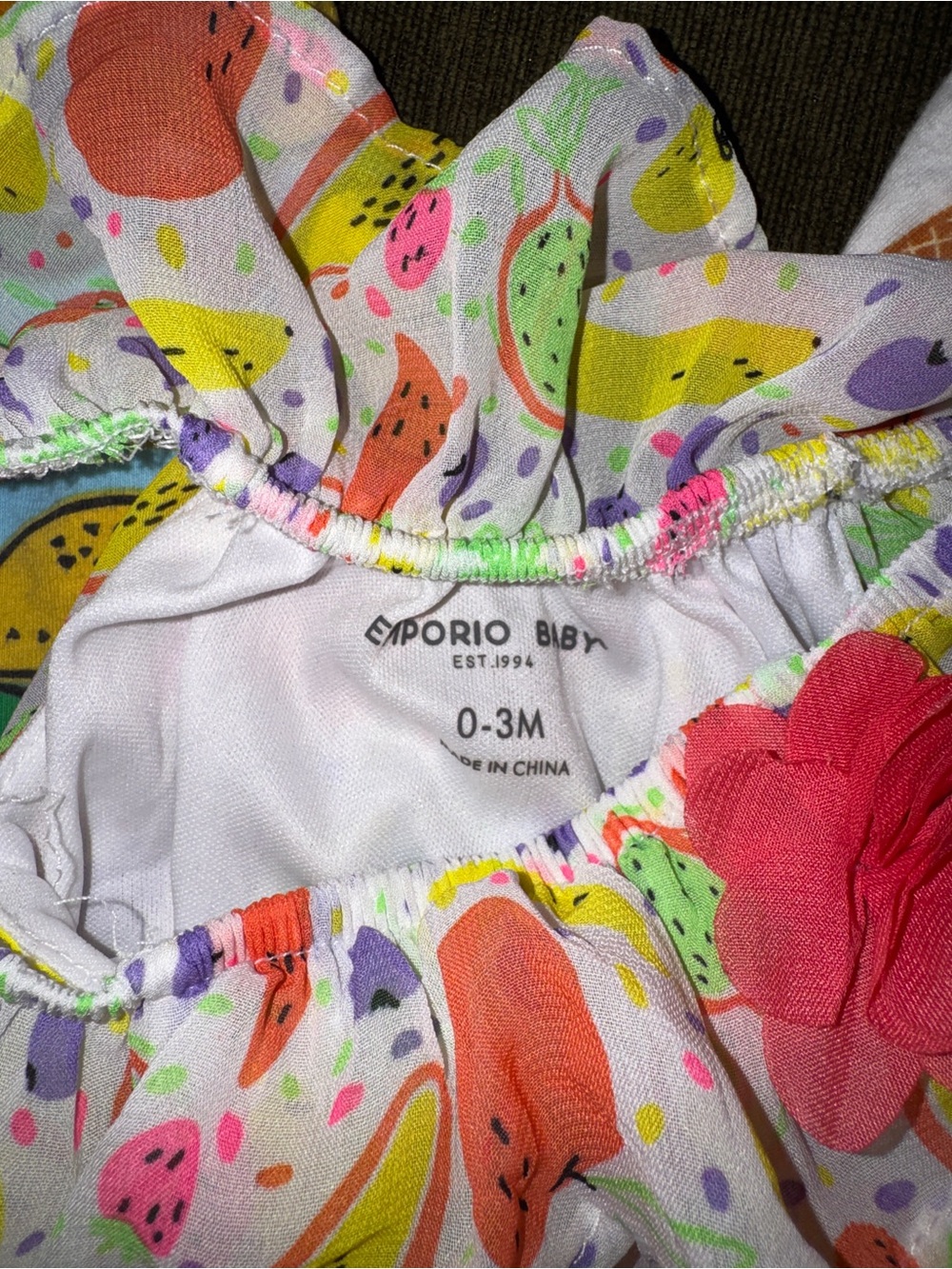 3-Piece Baby Girl Fruit & Ice Cream Romper Set - Colorful Prints - Picture 2 of 4